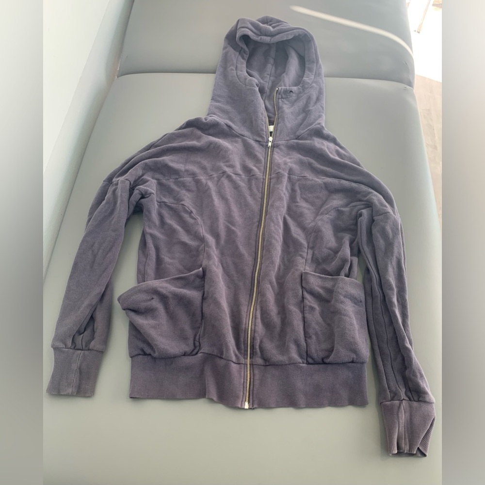 Free People FP Gray Sweatshirt Hoodie Full Zip Jacket Womens S/P